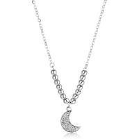 Collana con ciondolo a luna con zirconi