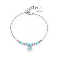 Bracciale con ciondolo evil eye ed elementi in turchese