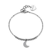 Bracciale con ciondolo a luna con zirconi