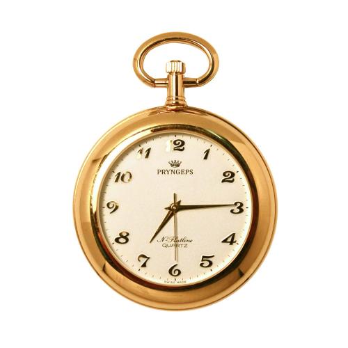 Orologio da tasca Pryngeps, dorato, bianco