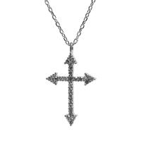 Collana in argento con croce con zirconi