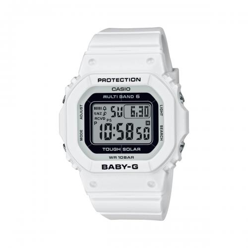 Baby-G digitale radiocontrollato, solare, bianco