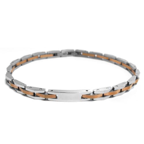 Bracciale in acciaio/acciaio PVD rosa