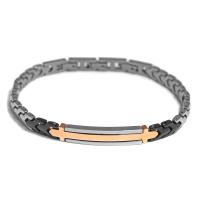 Bracciale in acciaio / PVD nero con piastra