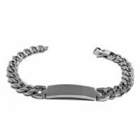 Bracciale in acciaio groumette con piastra