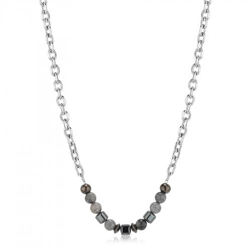 Collana serie Riot con elementi in ematite e agata colorata
