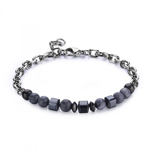 Bracciale serie Riot con elementi in ematite e agata colorata