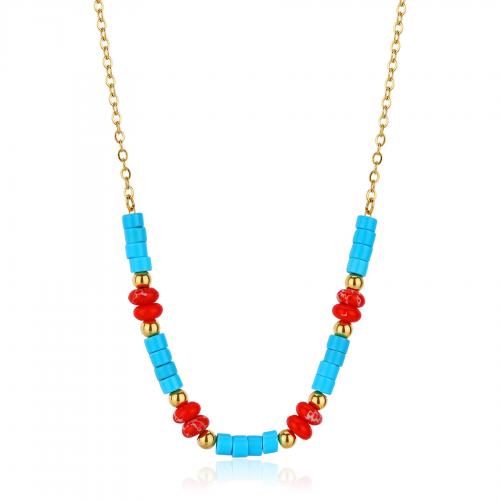 Collana dorata serie Glint con pietre