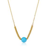 Collana dorata con sfera in turchese
