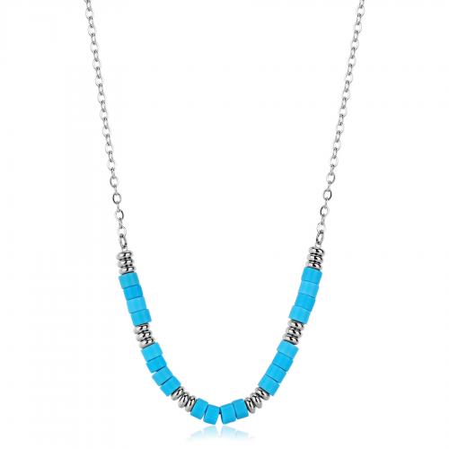 Collana serie Glint con cilindretti in turchese