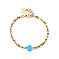 Bracciale dorato serie Glint con sfera di turchese