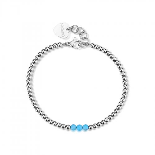 Bracciale serie Glint con sferette di turchese