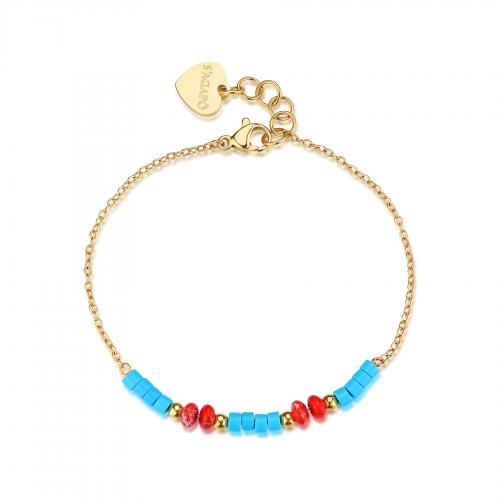 Bracciale dorato serie Glint con pietre