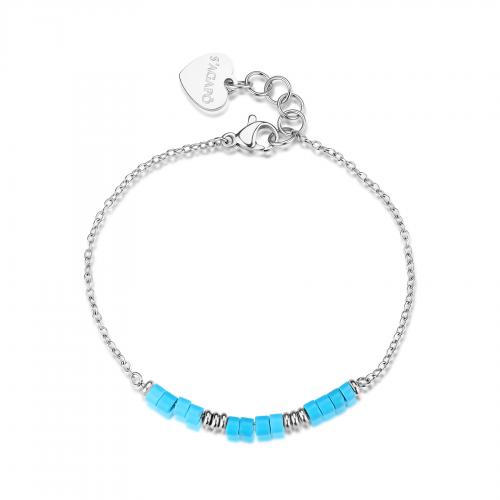 Bracciale serie Glint con elementi in turchese
