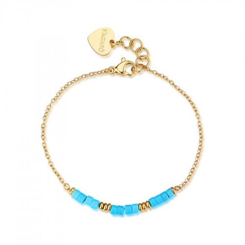 Bracciale dorati serie Glint con elementi in turchese