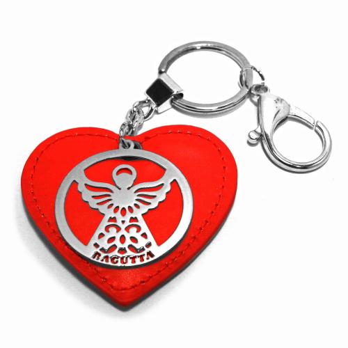 Portachiavi a cuore con angelo
