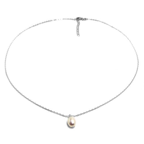 Collana in argento con perla