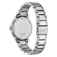 Eco-Drive solo tempo donna in acciaio, bianco, 33,5 mm.
