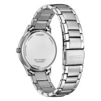 Eco-Drive donna acciaio, quadrante azzurro, 34 mm.