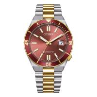 Automatico acciaio bicolore serie Tsuyosa Shore, 40 mm., rosso corallo