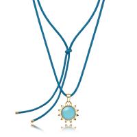 Collana choker azzurra serie Glowy con sole dorato