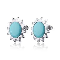 Orecchini serie Glowy a sole con smalto azzurro