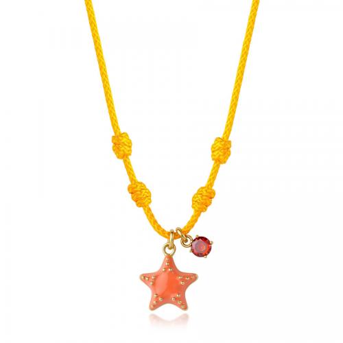 Collana choker arancio serie Joyful con stella marina dorata