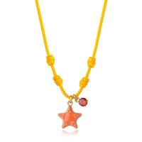 Collana choker arancio serie Joyful con stella marina dorata