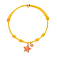 Bracciale arancio serie Joyful con stella marina dorata