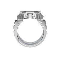 Orologio ad anello, acciaio, nero