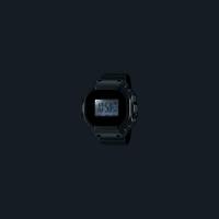 Orologio ad anello, acciaio, nero