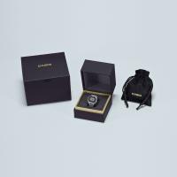 Orologio ad anello, acciaio, nero