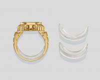Orologio ad anello, acciaio, dorato, nero