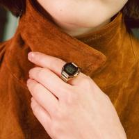 Orologio ad anello, acciaio, dorato, nero