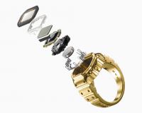 Orologio ad anello, acciaio, dorato, nero