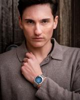 Orologio automatico uomo, acciaio, blu
