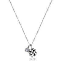 Collana serie Click con quadrifoglio e punto luce