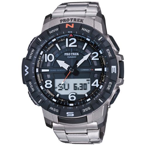 Pro Trek quad-sensor serie PRT-B50, bracciale titanio