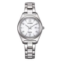 Eco-Drive solo tempo donna in titanio con diamanti, bianco