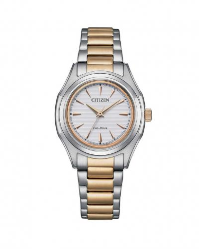 Eco-Drive solo tempo donna in acciaio bicolore