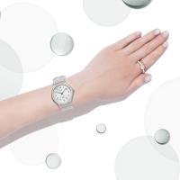 Orologio analogico in resina, bianco, traslucido
