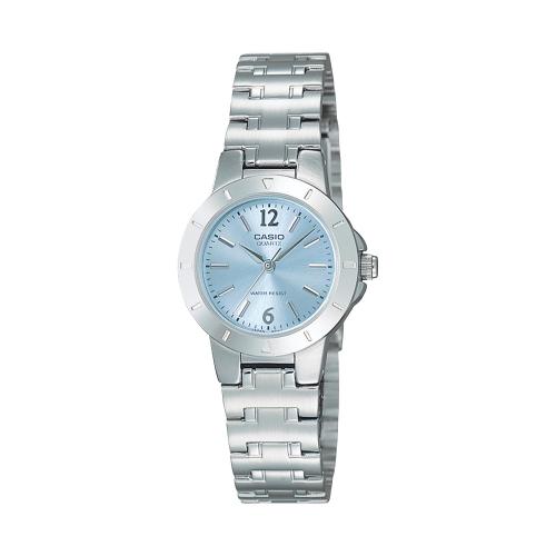 Orologio analogico donna, acciaio, quadrante azzurro