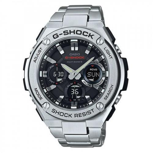 G-Shock digi/ana, cassa e bracciale acciaio, solare, radiocontrollato