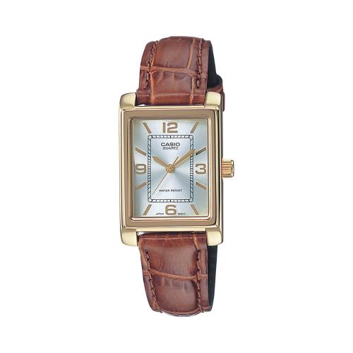Orologio analogico donna, carrÃ¨, dorato, cinturino pelle