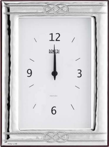 Sveglia in argento con nodi, 14,6x19,5