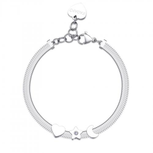 Bracciale serie Click con luna, stella e cuore