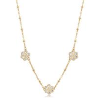 Collana dorata serie Aurora con fiori