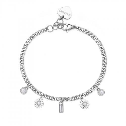 Bracciale serie Message con perle e margherite