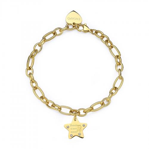 Bracciale dorato serie Be My Family con stella per 18 anni