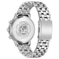 Cronografo Eco-Drive in acciaio, quadrante blu